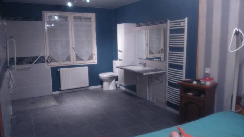 salle de bain dans chambre pour personne à mobilité réduite